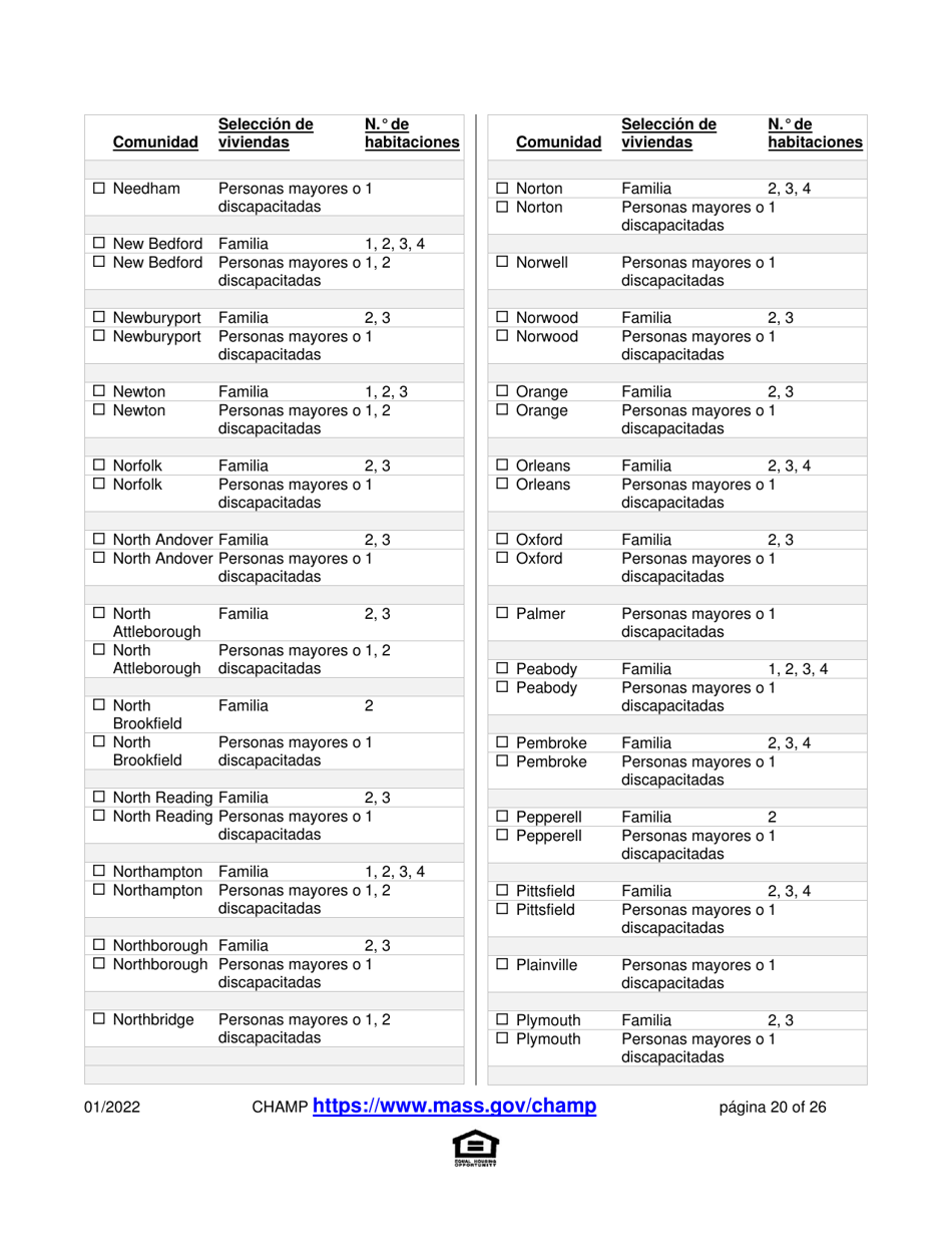 Solicitud Para Vivienda Publica Con Ayuda Del Estado Y El Programa De Vales Para Viviendas Alternativas (Alternative Housing Voucher Program, Ahvp) - Massachusetts (Spanish), Page 20