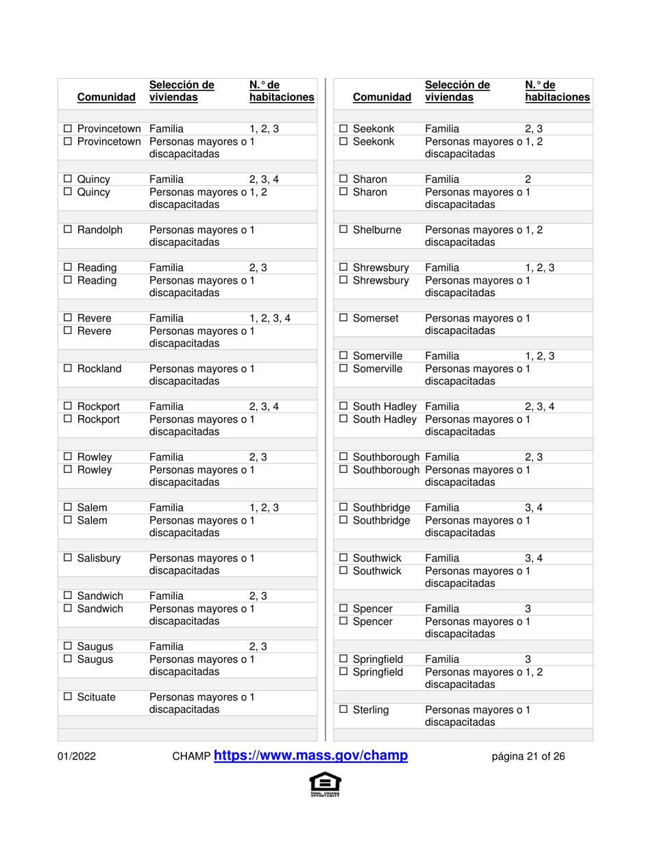 Solicitud Para Vivienda Publica Con Ayuda Del Estado Y El Programa De Vales Para Viviendas Alternativas (Alternative Housing Voucher Program, Ahvp) - Massachusetts (Spanish), Page 21