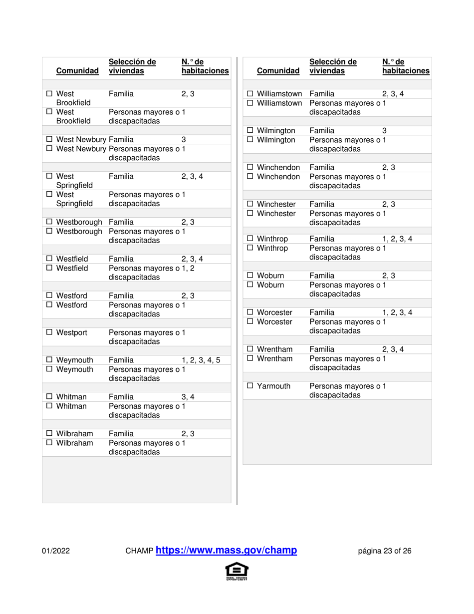 Solicitud Para Vivienda Publica Con Ayuda Del Estado Y El Programa De Vales Para Viviendas Alternativas (Alternative Housing Voucher Program, Ahvp) - Massachusetts (Spanish), Page 23