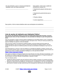 Application for State-Aided Public Housing and the Alternative Housing Voucher Program (Ahvp) - Massachusetts (Portuguese), Page 12