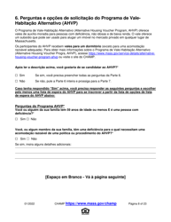 Application for State-Aided Public Housing and the Alternative Housing Voucher Program (Ahvp) - Massachusetts (Portuguese), Page 8