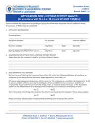 Application for Uniform Deposit Waiver - Massachusetts, Page 2