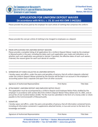 Application for Uniform Deposit Waiver - Massachusetts, Page 3