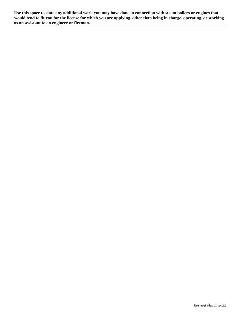 Form BPV-010 Application for License as Fireman or Engineer - Massachusetts, Page 4