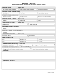 Form BPV-030A Application for Pressure Vessel Permit/Installation Inspection - Massachusetts, Page 2