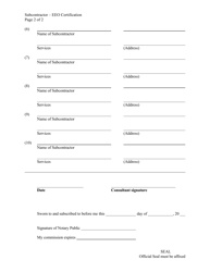 Subcontractor - EEO Certification - Maryland, Page 2