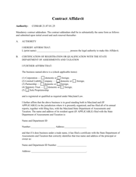 Document preview: Contract Affidavit - Maryland