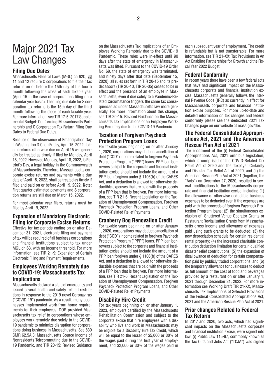 Instructions for Form 63-20P Premium Excise Return for Life Insurance Companies - Massachusetts, Page 2