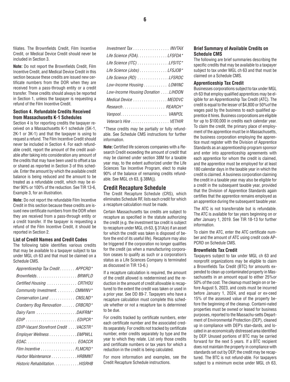 Instructions for Form 63-20P Premium Excise Return for Life Insurance Companies - Massachusetts, Page 6