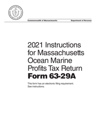 Document preview: Instructions for Form 63-29A Ocean Marine Profits Tax Return - Massachusetts
