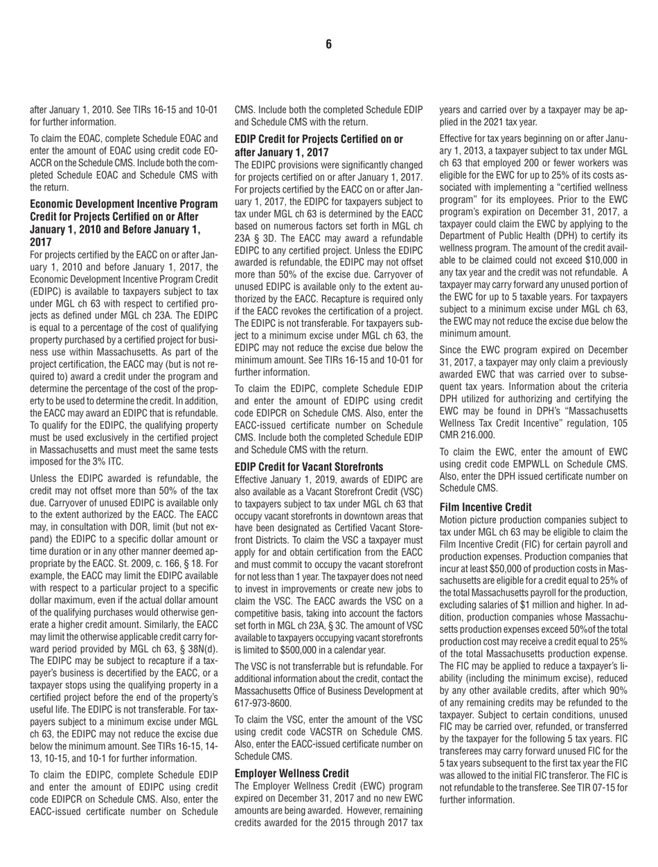 Instructions for Form 63-29A Ocean Marine Profits Tax Return - Massachusetts, Page 6