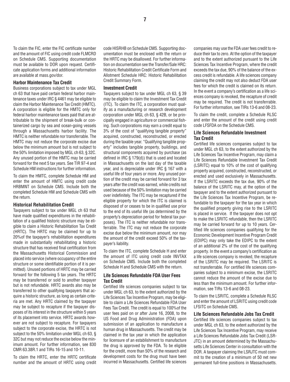 Instructions for Form 63-29A Ocean Marine Profits Tax Return - Massachusetts, Page 7