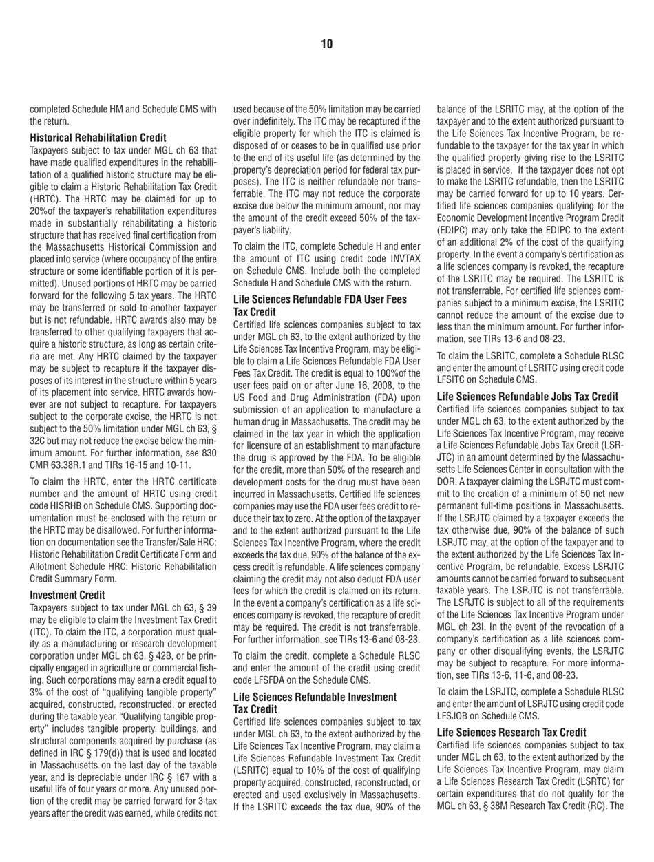 Instructions for Form 63-23P Premium Excise Return for Insurance Companies - Massachusetts, Page 10