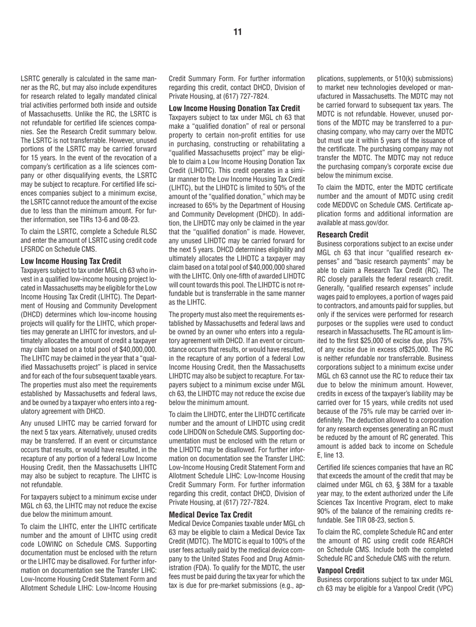 Instructions for Form 63-23P Premium Excise Return for Insurance Companies - Massachusetts, Page 11