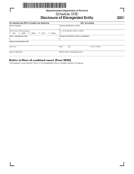 Document preview: Schedule DRE Disclosure of Disregarded Entity - Massachusetts