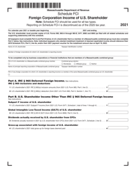 Schedule FCI Foreign Corporation Income of U.S. Shareholder - Massachusetts