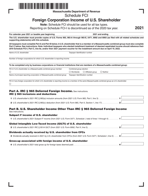 Schedule FCI 2021 Printable Pdf