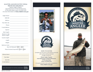 DNR Form 542-0341 Master Angler Entry Form - Iowa