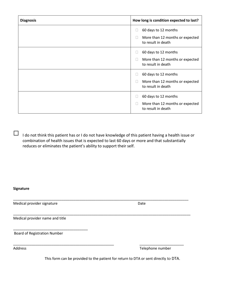 Form EAEDC-MPS Medical Provider Statement - Emergency Aid to the Elderly, Disabled, and Children (Eaedc) - Massachusetts, Page 2