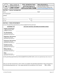 Document preview: Fee Generating Appointments Application Form - Massachusetts