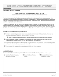Fee Generating Appointments Application Form - Massachusetts, Page 3