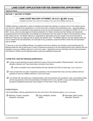 Fee Generating Appointments Application Form - Massachusetts, Page 6