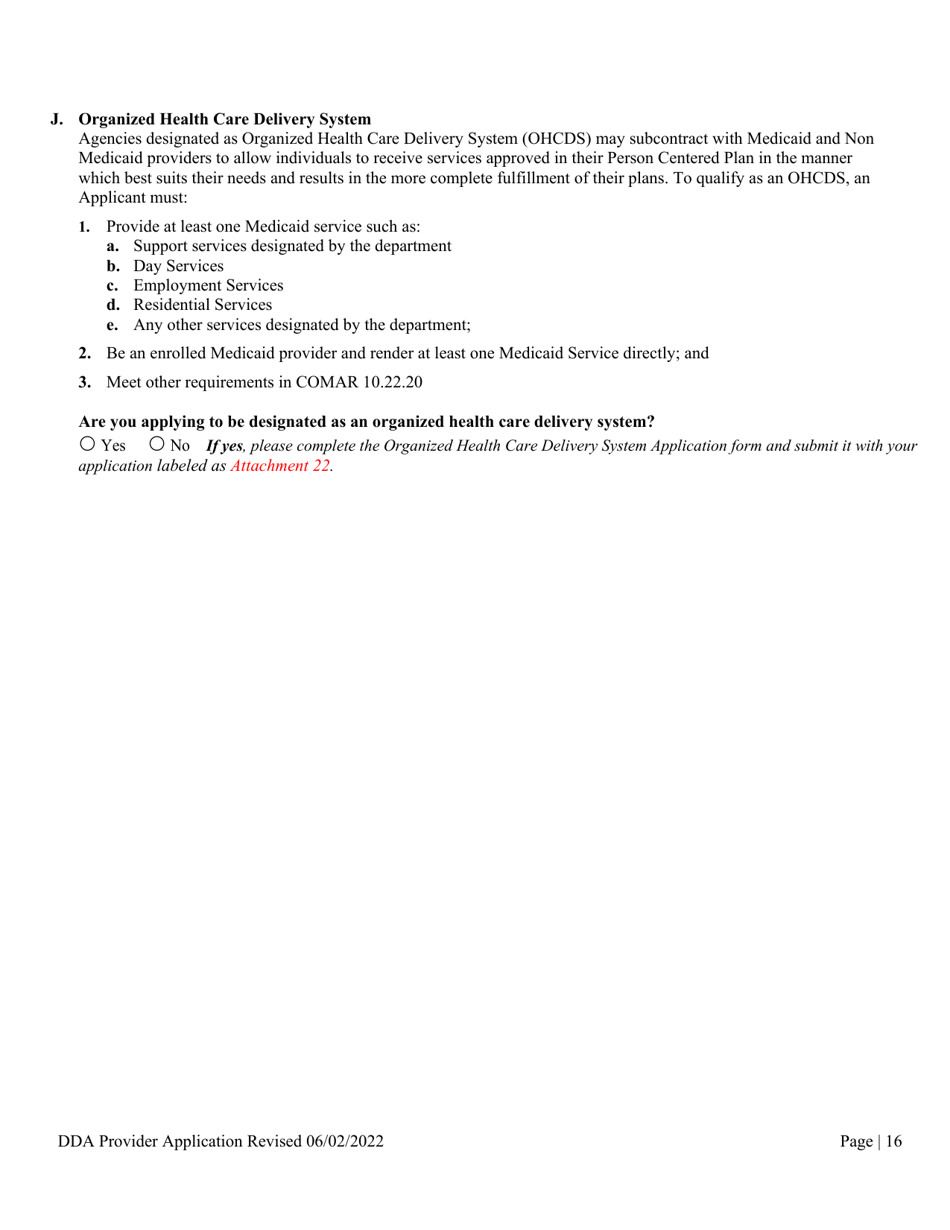 Maryland Dda Provider Application Download Fillable PDF | Templateroller