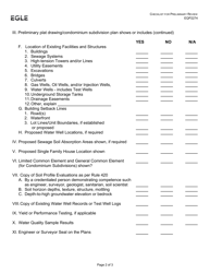 Form EQP2774 Checklist for Preliminary Review Subdivisions, Condominium Developments, and Less Than 1 Acre Land Division - Michigan, Page 2
