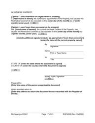 Form EQP4508 Declaration of Restrictive Covenant Part 201 - Michigan, Page 17