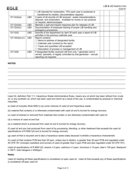 Form EQP5191 Liquid Industrial by-Product and Used Oil Inspection - Michigan, Page 4
