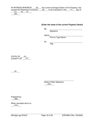 Form EQP3854 Declaration of Restrictive Covenant - Part 213 - Michigan, Page 18