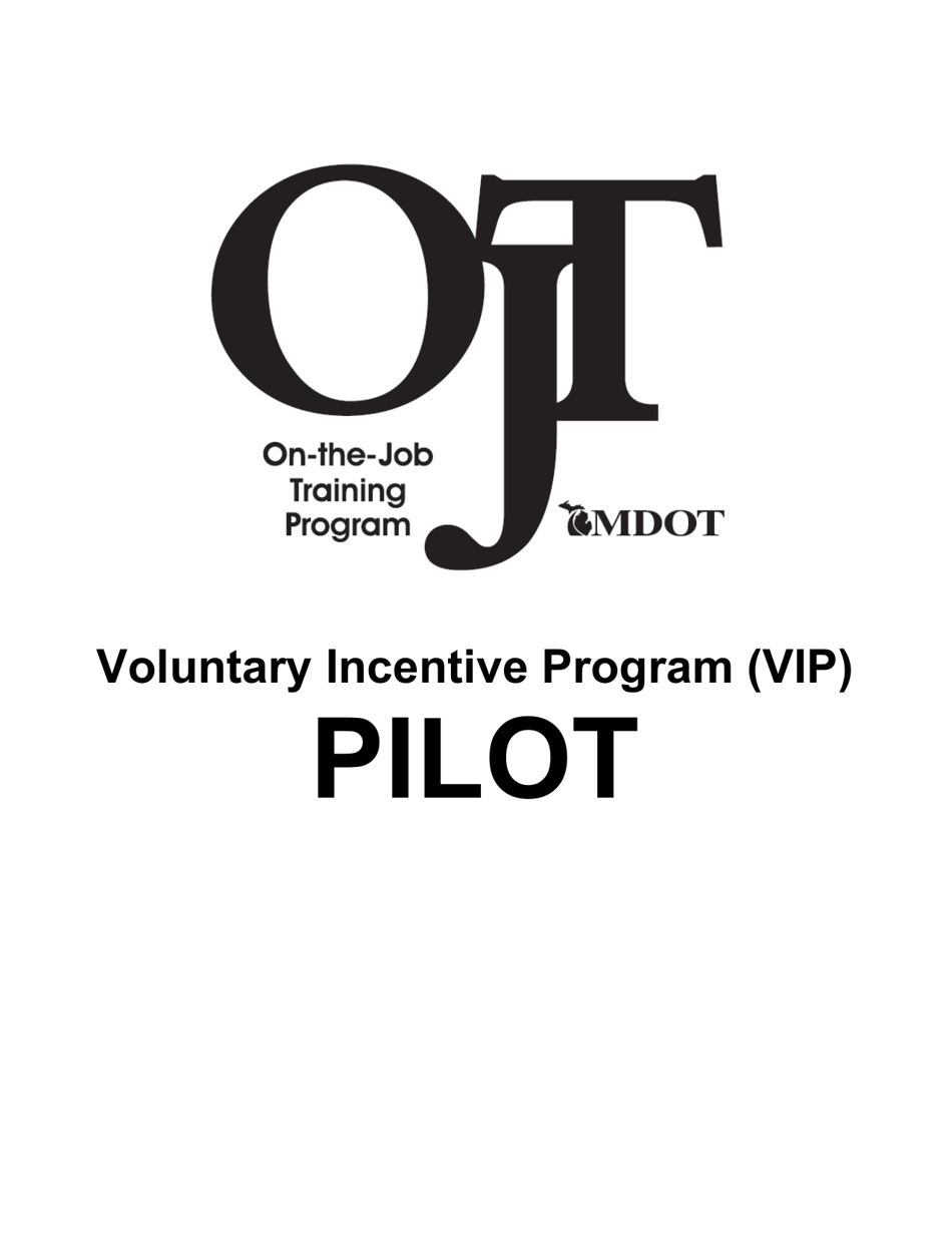 On-The-Job Training Voluntary Incentive Program Designated Contractor Form - Michigan, Page 1