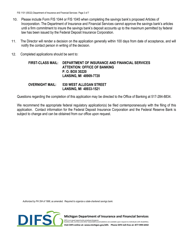 Form FIS1101 Application for Permission to Organize a State-Chartered Savings Bank - Michigan, Page 3
