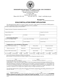 Scale Installation Permit Application - Mississippi, Page 2
