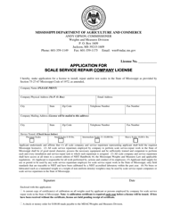 Application for Scale Service Repair Company License - Mississippi, Page 2