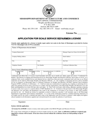 Application for Scale Service Repair Company License - Mississippi, Page 3