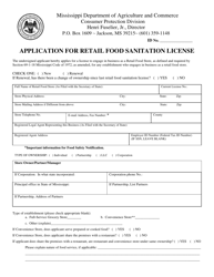 Application for Retail Food Sanitation License - Mississippi, Page 2