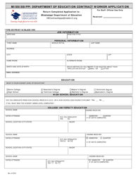 Document preview: Contract Worker Application - Mississippi