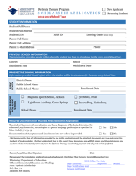 Document preview: Scholarship Application - Dyslexia Therapy Program - Mississippi