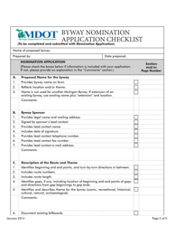 Michigan Byway Nomination Application - Michigan, Page 2