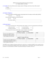 Mdot Financial Prequalification Questionnaire for Audited Indirect Cost Rates - Michigan, Page 13