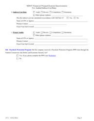 Mdot Financial Prequalification Questionnaire for Audited Indirect Cost Rates - Michigan, Page 17