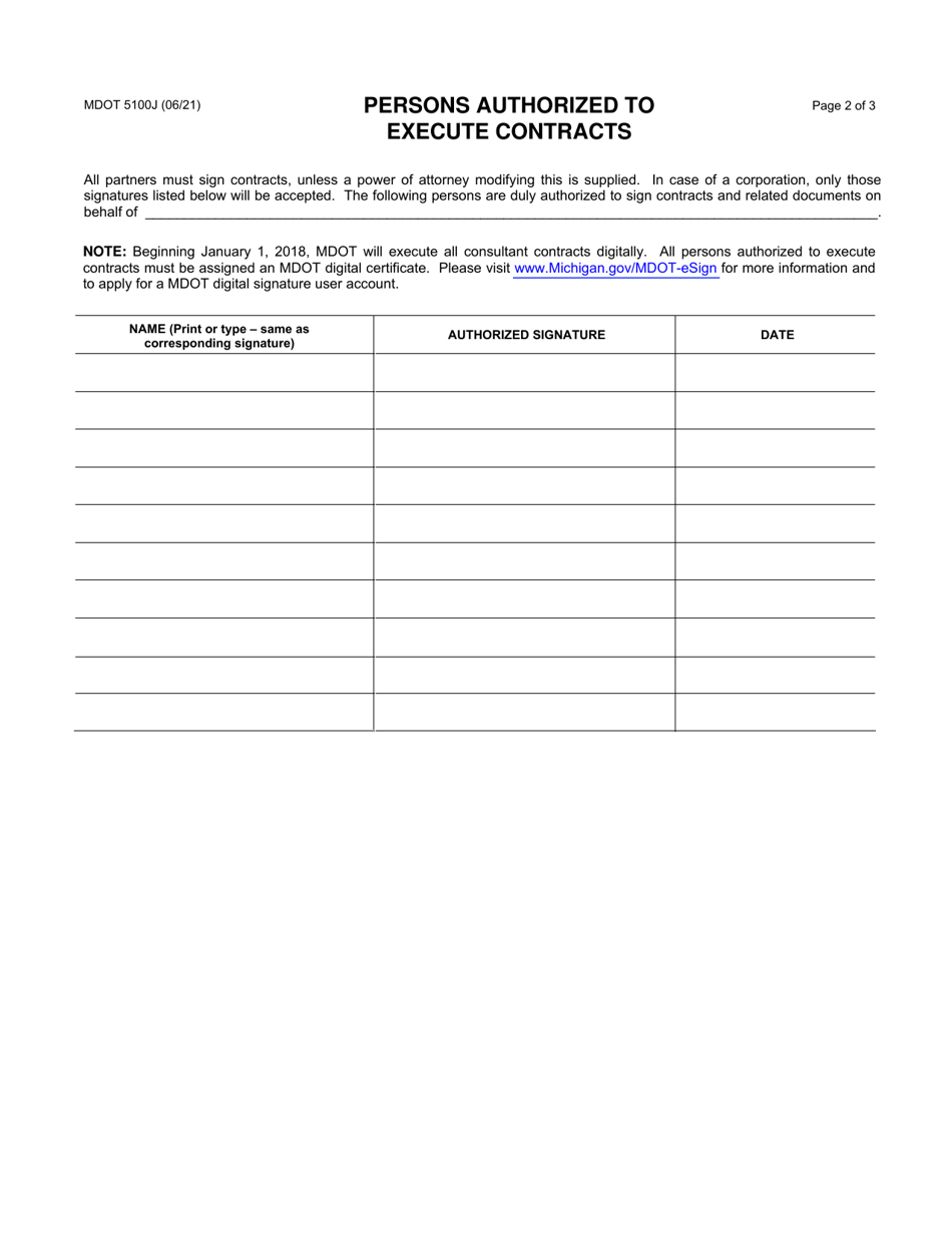 Form 5100j Fill Out Sign Online And Download Fillable Pdf Michigan