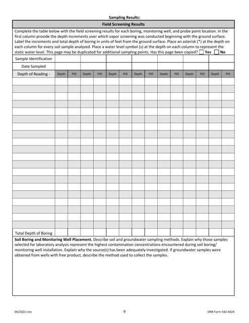 DNR Form 542-0424 Tier 2 Bedrock Report Form - Iowa