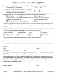 DNR Form 542-0336 Pollution Prevention Intern Program Fall Co-op Application - Iowa, Page 2