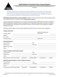 DNR Form 542-0337 Pollution Prevention Intern Project Request - Iowa