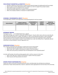 DNR Form 542-0337 Pollution Prevention Intern Project Request - Iowa, Page 2