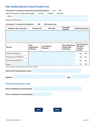 Form CS304368 Inter-Facility Infection Control Transfer Form, Page 3