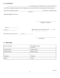 Renewal Application for Credit Service Organization Certificate of Registration - Missouri, Page 3