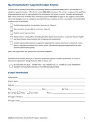 United States Senate Youth Program (Ussyp) Application - Minnesota, Page 2